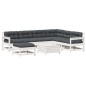 vidaXL Set muebles jardín con cojines 8 pzas madera maciza pino blanco vidaXL Set muebles jardín con cojines 8 pzas madera maciza pino blanco