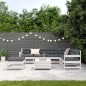 vidaXL Set muebles jardín con cojines 8 pzas madera maciza pino blanco vidaXL Set muebles jardín con cojines 8 pzas madera maciza pino blanco
