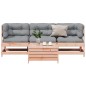 vidaXL Juego de muebles jardín 4 pzas y cojines madera abeto Douglas