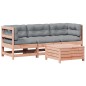 vidaXL Juego de muebles jardín 4 pzas y cojines madera abeto Douglas