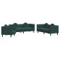 vidaXL Juego de sofás con cojines 3 piezas terciopelo verde oscuro vidaXL Juego de sofás con cojines 3 piezas terciopelo verde oscuro