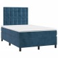 vidaXL Cama box spring con colchón terciopelo azul oscuro 120x190 cm vidaXL Cama box spring con colchón terciopelo azul oscuro 120x190 cm