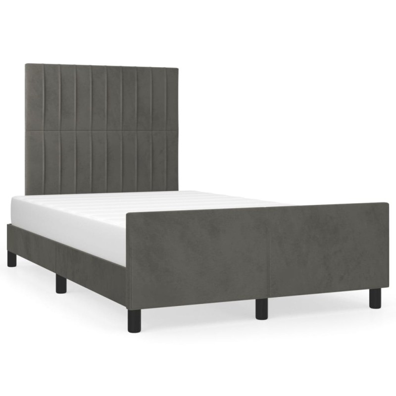 vidaXL Estructura cama con cabecero terciopelo gris oscuro 120x190 cm vidaXL Estructura cama con cabecero terciopelo gris oscuro 120x190 cm