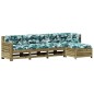 vidaXL Juego de muebles jardín 5 pzas y cojines madera pino impregnada vidaXL Juego de muebles jardín 5 pzas y cojines madera pino impregnada