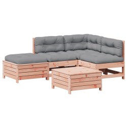 vidaXL Juego de muebles jardín 5 pzas y cojines madera abeto Douglas