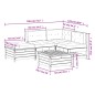 vidaXL Juego de muebles jardín 5 pzas y cojines madera abeto Douglas