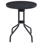 vidaXL Mesa de jardín acero y vidrio negro 80 cm vidaXL Mesa de jardín acero y vidrio negro 80 cm