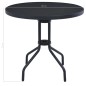 vidaXL Mesa de jardín acero y vidrio negro 80 cm vidaXL Mesa de jardín acero y vidrio negro 80 cm