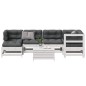 vidaXL Set muebles jardín 7 pzas con cojines madera maciza pino blanco vidaXL Set muebles jardín 7 pzas con cojines madera maciza pino blanco