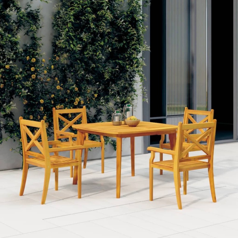 vidaXL Mesa de jardín madera maciza de acacia 110x110x75 cm vidaXL Mesa de jardín madera maciza de acacia 110x110x75 cm
