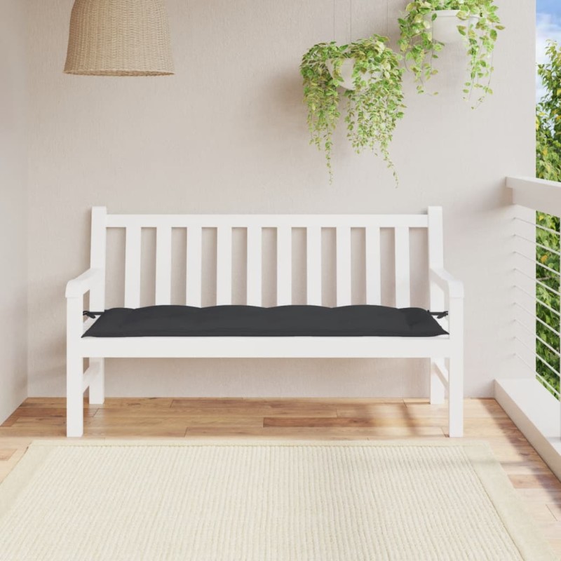 vidaXL Cojín de banco de jardín tela Oxford negro 150x50x7 cm vidaXL Cojín de banco de jardín tela Oxford negro 150x50x7 cm