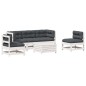 vidaXL Set muebles jardín 6 pzas con cojines madera maciza pino blanco vidaXL Set muebles jardín 6 pzas con cojines madera maciza pino blanco