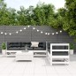 vidaXL Set muebles jardín 6 pzas con cojines madera maciza pino blanco vidaXL Set muebles jardín 6 pzas con cojines madera maciza pino blanco