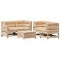 vidaXL Juego de muebles de jardín 5 pzas y cojines madera maciza pino vidaXL Juego de muebles de jardín 5 pzas y cojines madera maciza pino