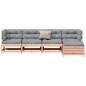 vidaXL Juego de muebles jardín 5 pzas y cojines madera abeto Douglas