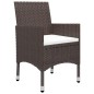 vidaXL Juego de comedor de jardín 9 piezas y cojines marrón vidaXL Juego de comedor de jardín 9 piezas y cojines marrón