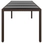 vidaXL Mesa de jardín superficie de vidrio ratán sintético marrón vidaXL Mesa de jardín superficie de vidrio ratán sintético marrón