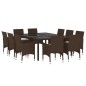 vidaXL Juego de comedor de jardín 11 piezas ratán sintético marrón vidaXL Juego de comedor de jardín 11 piezas ratán sintético marrón
