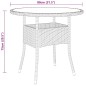 vidaXL Set de bistró de jardín 3 pzas ratán PE vidrio templado marrón