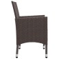vidaXL Set de comedor de jardín 5 pzas ratán PE vidrio templado marrón vidaXL Set de comedor de jardín 5 pzas ratán PE vidrio templado marrón