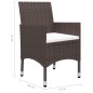 vidaXL Set de comedor de jardín 5 pzas ratán PE vidrio templado marrón vidaXL Set de comedor de jardín 5 pzas ratán PE vidrio templado marrón