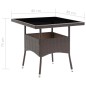 vidaXL Set de comedor de jardín 5 pzas ratán PE vidrio templado marrón vidaXL Set de comedor de jardín 5 pzas ratán PE vidrio templado marrón