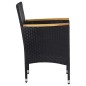 vidaXL Set de comedor de jardín 5 pzas ratán PE vidrio templado negro vidaXL Set de comedor de jardín 5 pzas ratán PE vidrio templado negro