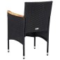 vidaXL Set de comedor de jardín 5 pzas ratán PE vidrio templado negro vidaXL Set de comedor de jardín 5 pzas ratán PE vidrio templado negro