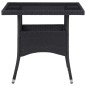 vidaXL Set de comedor de jardín 5 pzas ratán PE vidrio templado negro vidaXL Set de comedor de jardín 5 pzas ratán PE vidrio templado negro