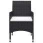 vidaXL Set de bistró de jardín 3 pzas ratán PE vidrio templado negro vidaXL Set de bistró de jardín 3 pzas ratán PE vidrio templado negro