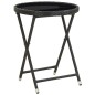 vidaXL Set de bistró de jardín 3 pzas ratán PE vidrio templado negro vidaXL Set de bistró de jardín 3 pzas ratán PE vidrio templado negro