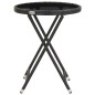 vidaXL Set de bistró de jardín 3 pzas ratán PE vidrio templado negro vidaXL Set de bistró de jardín 3 pzas ratán PE vidrio templado negro