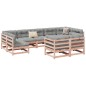 vidaXL Set de sofás jardín 9 pzas con cojines madera de abeto Douglas vidaXL Set de sofás jardín 9 pzas con cojines madera de abeto Douglas