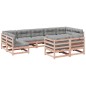 vidaXL Set de sofás jardín 9 pzas con cojines madera de abeto Douglas vidaXL Set de sofás jardín 9 pzas con cojines madera de abeto Douglas