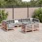 vidaXL Set de sofás jardín 9 pzas con cojines madera de abeto Douglas vidaXL Set de sofás jardín 9 pzas con cojines madera de abeto Douglas