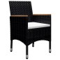 vidaXL Set de comedor de jardín 9 pzas ratán PE vidrio templado negro vidaXL Set de comedor de jardín 9 pzas ratán PE vidrio templado negro