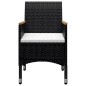 vidaXL Set de comedor de jardín 9 pzas ratán PE vidrio templado negro vidaXL Set de comedor de jardín 9 pzas ratán PE vidrio templado negro