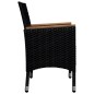 vidaXL Set de comedor de jardín 9 pzas ratán PE vidrio templado negro vidaXL Set de comedor de jardín 9 pzas ratán PE vidrio templado negro