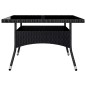 vidaXL Set de comedor de jardín 9 pzas ratán PE vidrio templado negro vidaXL Set de comedor de jardín 9 pzas ratán PE vidrio templado negro