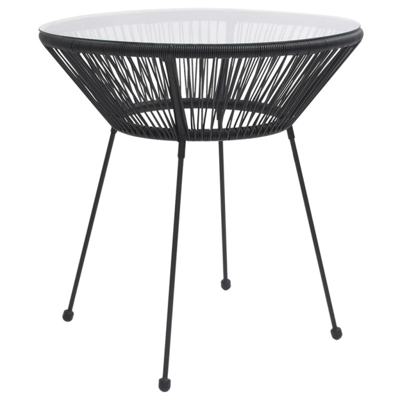 vidaXL Mesa de comedor de jardín acero y vidrio negra Ø70x74 cm vidaXL Mesa de comedor de jardín acero y vidrio negra Ø70x74 cm