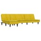 vidaXL Sofá cama en forma de L terciopelo amarillo 255x140x70 cm vidaXL Sofá cama en forma de L terciopelo amarillo 255x140x70 cm
