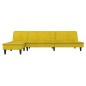 vidaXL Sofá cama en forma de L terciopelo amarillo 255x140x70 cm vidaXL Sofá cama en forma de L terciopelo amarillo 255x140x70 cm