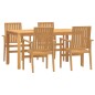 vidaXL Juego de comedor para jardín 5 piezas madera maciza de teca vidaXL Juego de comedor para jardín 5 piezas madera maciza de teca