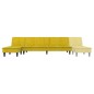 vidaXL Sofá cama en forma de L terciopelo amarillo 255x140x70 cm vidaXL Sofá cama en forma de L terciopelo amarillo 255x140x70 cm
