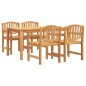vidaXL Juego de comedor para jardín 5 piezas madera maciza de teca