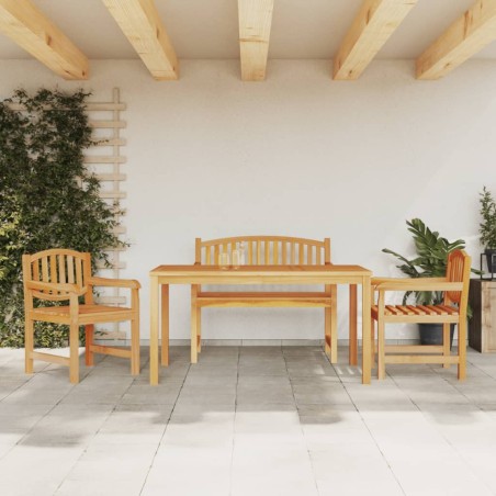 vidaXL Juego de comedor para jardín 4 piezas madera maciza de teca