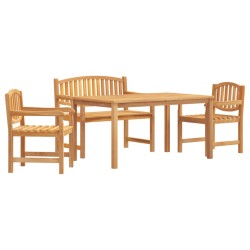 vidaXL Juego de comedor para jardín 4 piezas madera maciza de teca