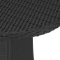 vidaXL Mesa de jardín ratán sintético negro 70x70x73 cm