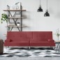 vidaXL Sofá cama con portavasos cuero sintético rojo tinto vidaXL Sofá cama con portavasos cuero sintético rojo tinto