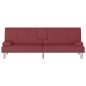 vidaXL Sofá cama con portavasos cuero sintético rojo tinto vidaXL Sofá cama con portavasos cuero sintético rojo tinto
